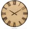 28" Light Brown Wall Clock with Black Metal Frame